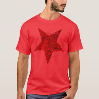 T-shirt Symbole inversé à cinq branches rouges