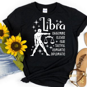 T-shirt Symbole Libra Zodiac Horoscope Personnalité Traits
