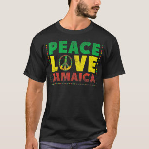 T-shirt SYMBOLE LOVE Peace Jamaïque Reggae Vintage Jamai