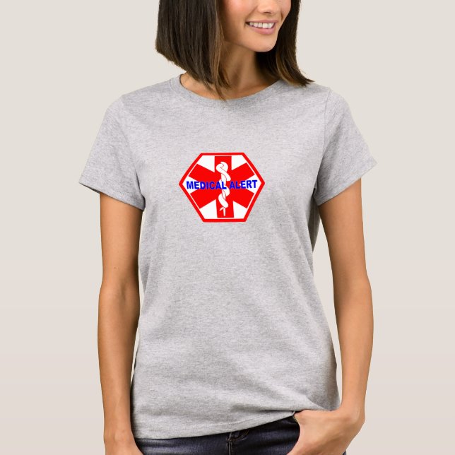 T-SHIRT SYMBOLE MÉDICALE D'IDENTIFICATION D'ALERTE (Devant)
