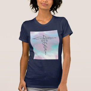 T-shirt Symbole Médicale Silver Caduceus Mother Pearl