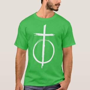 T-shirt Symbole minimal Virgin White Cross et Circle