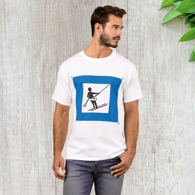 T-shirt Symbole minimaliste de la remontée mécanique avec  (Créateur téléchargé)