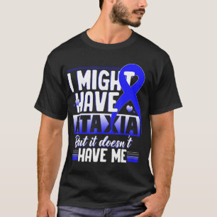 T-shirt Symbole neurologique Ataxia Hémiataxie Bleu Ruban