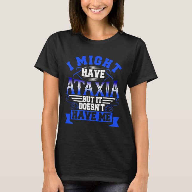 T-shirt Symbole neurologique Ataxia Hémiataxie Bleu Ruban  (Devant)