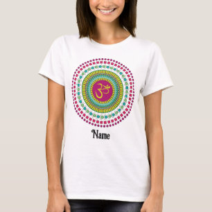 T-shirt Symbole Om de Mandala Spirituelle Rose Vert Custom