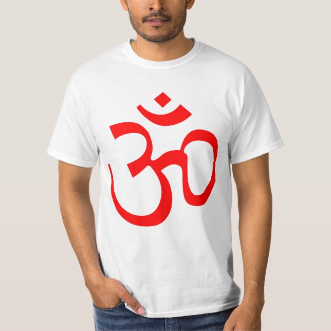 T-shirt SYMBOLE OM HINDU - Rouge (Devant)