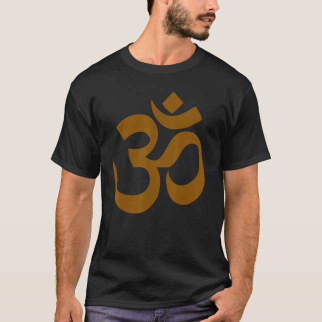 T-shirt SYMBOLE OM Hinduisme Hindou Brown spirituel (Devant)