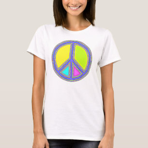 T-shirt Symbole PAIX avec des couleurs remplies