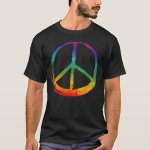 T-shirt Symbole PEACE - 60s Psychedelic Hippie Cravate-Dye