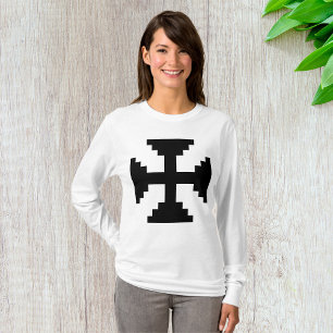 T-shirt Symbole Pixel Art Black Cross