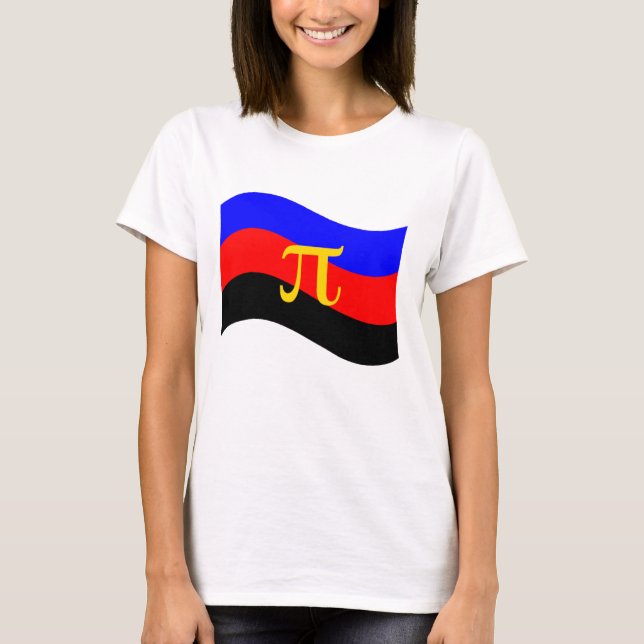 T-shirt Symbole polyamory de la fierté drapeau ondulé (Devant)