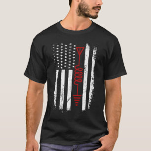 T-shirt Symbole radio amateur Drapeau américain Jambon sou