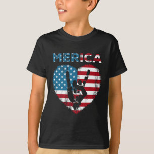 T-shirt SYMBOLE RIZO 4 juillet Drapeau AMÉRICAIN HOMMES