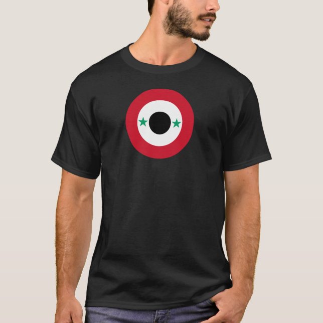 T-shirt Symbole rond drapeau de la Syrie symbole armée (Devant)