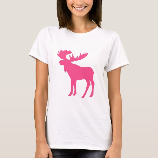 T-shirt Symbole rose simple d'orignaux (Devant)