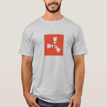 Symbole RUST clair sur fond rouge