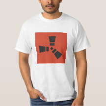 Symbole RUST noir sur rouge