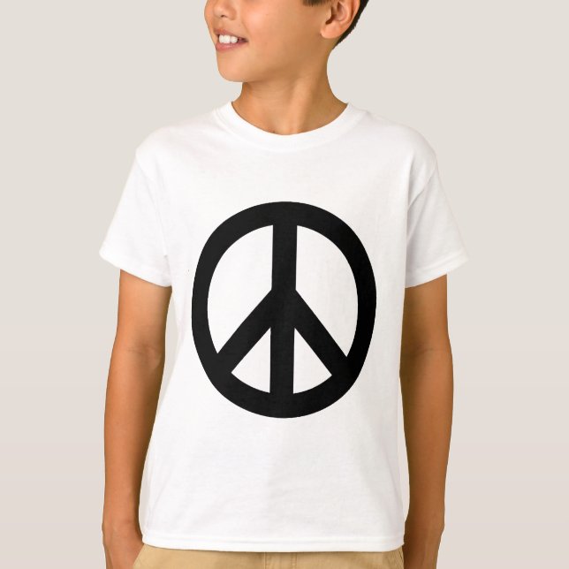 T-SHIRT SYMBOLE SYMBOLE DE LA PAIX BLANC NOIR (Devant)