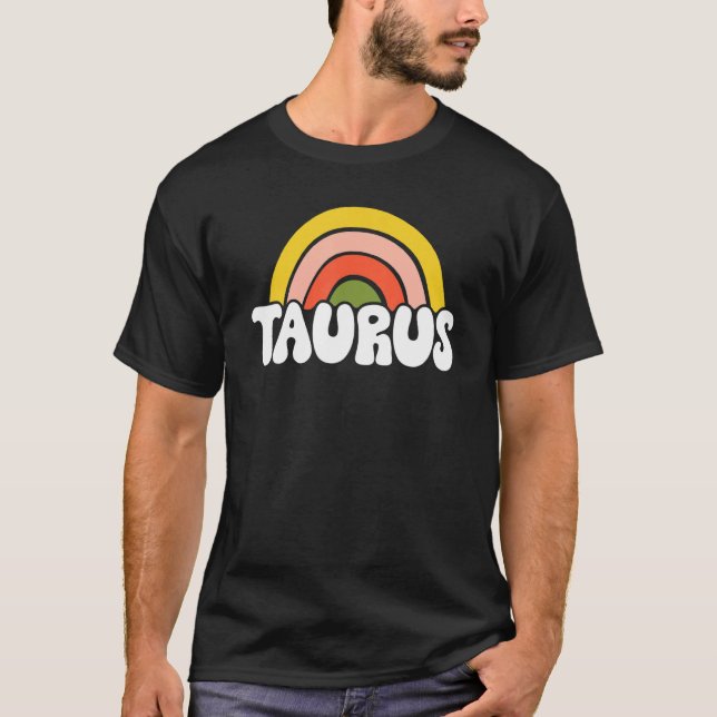 T-shirt Symbole Taurus Zodiac les années 70 style hippie (Devant)