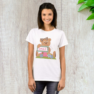 T-shirt Symbole Teddy Bear with Bow Holding Smile