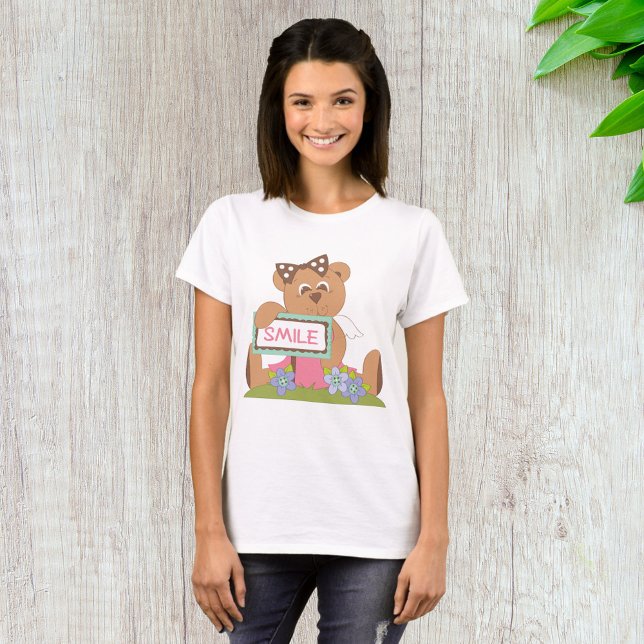 T-shirt Symbole Teddy Bear with Bow Holding Smile (Créateur téléchargé)