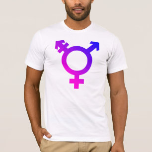 T-shirt Symbole Trans* rose/bleu
