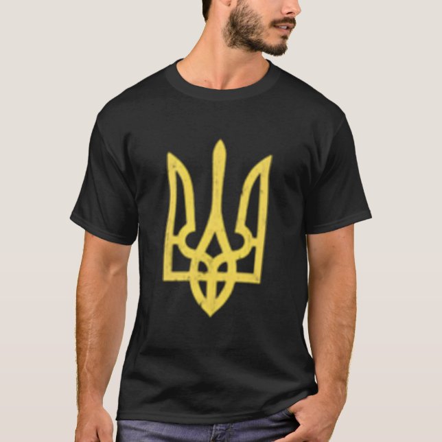 T-shirt Symbole trident ukrainien L'Ukraine soutient le pa (Devant)