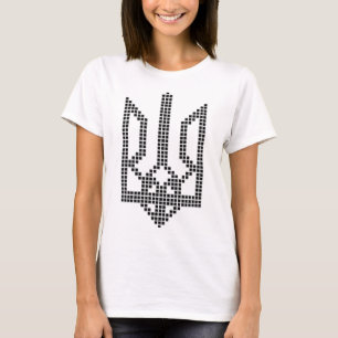 T-shirt Symbole ukrainien noir Tryzub sur le cœur - Ukrai