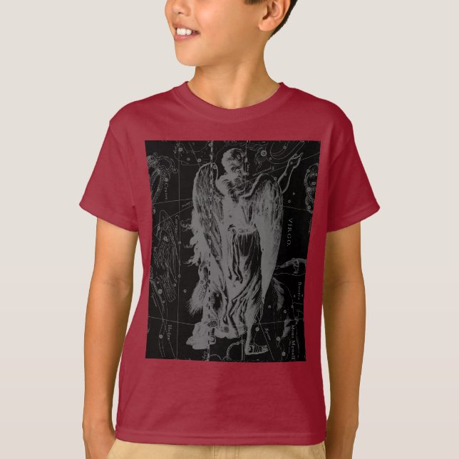 T-shirt Symbole Virgo Constellation Hevelius Décor noir (Devant)
