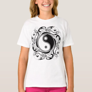 T-shirt Symbole Yin & Yang Tatouage Noir et Blanc