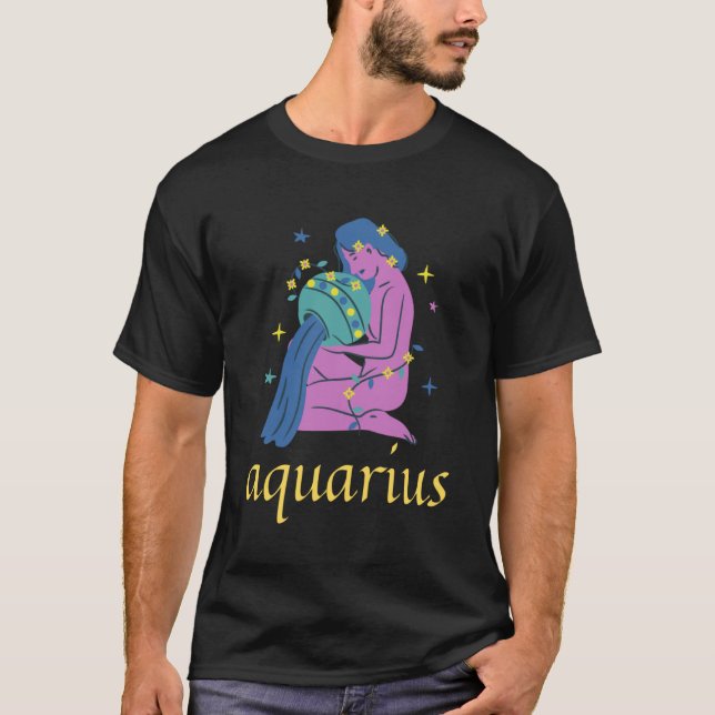 T-shirt SYMBOLE Zodiaque Aquarius S Astrologie Horoscope (Devant)