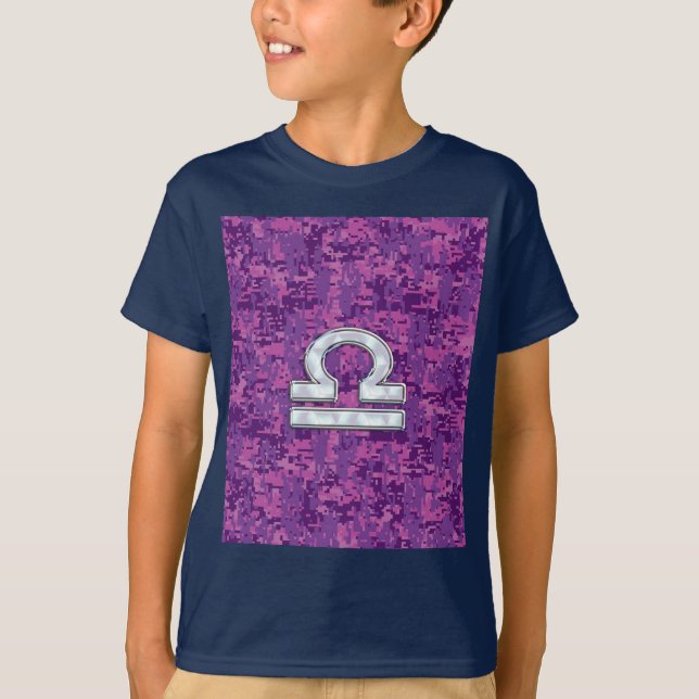 T-shirt Symbole Zodiaque de la Libra moderne sur Camo numé (Devant)
