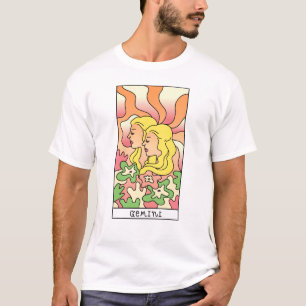 T-shirt SYMBOLE Zodiaque Gemini Art Abstrait Vintage