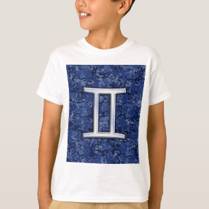 T-shirt SYMBOLE Zodiaque Gemini Camouflage numérique bleu