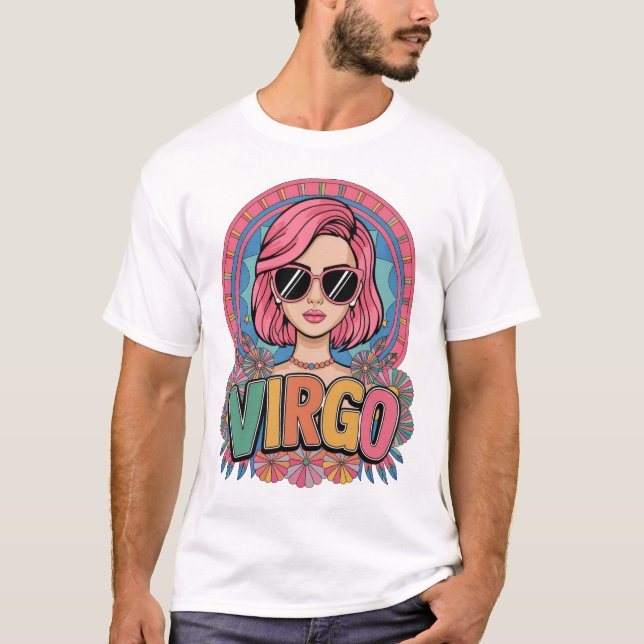 T-shirt Symbole Zodiaque Retro Stylish Virgo Femme (Devant)