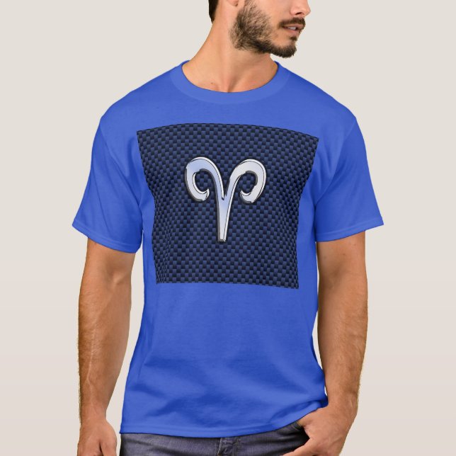T-shirt SYMBOLE Zodiaque Silver Aries Style carbone de la  (Devant)