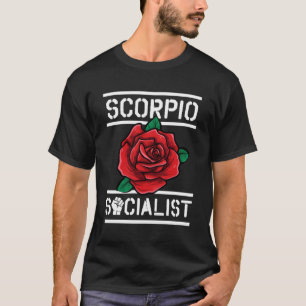 T-shirt SYMBOLE Zodiaque socialiste Scorpio Floral Rose ro