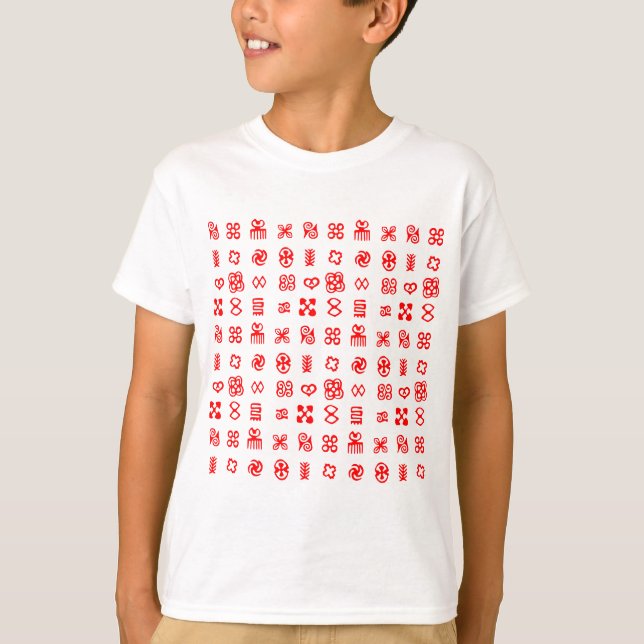 T-shirt Symboles africains de l'Adinkra rouge (Devant)