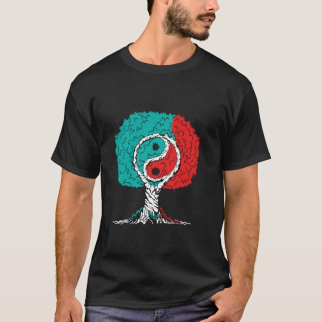 T-shirt Symboles chinois Ying et Yang Trees (Devant)