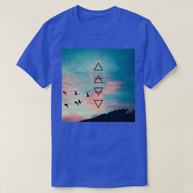 T-shirt Symboles d'alchimie Ciel sombre (Design devant)