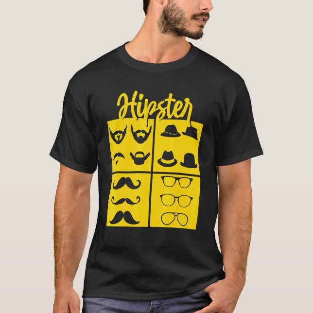 T-shirt Symboles de Hipster Fumeur de tuyaux Mustache lune (Devant)