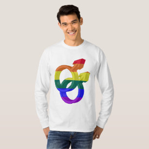 T-shirt Symboles de la Fierté de couple masculin Arc-en-ci