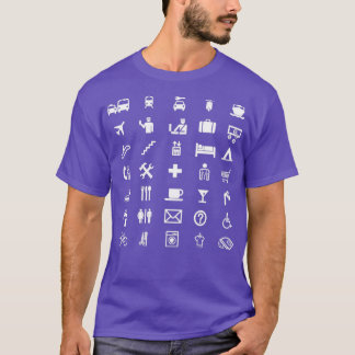 T-shirt Symboles de voyage internationaux en WHITE