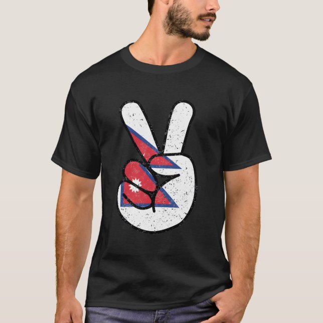 T-shirt Symboles du drapeau du Népal - Symboles de paix -  (Devant)