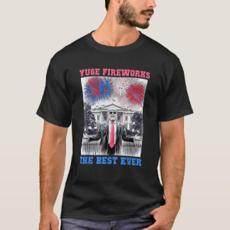 T-shirt SYMPA 4 juillet YUGE FIREWORKS USA Drapeau Sum
