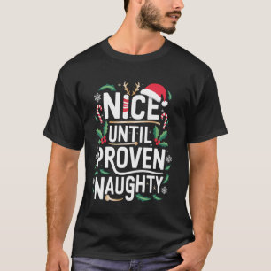 T-shirt Sympa Jusqu'À Proven Naughty Noël Correspondant Dr