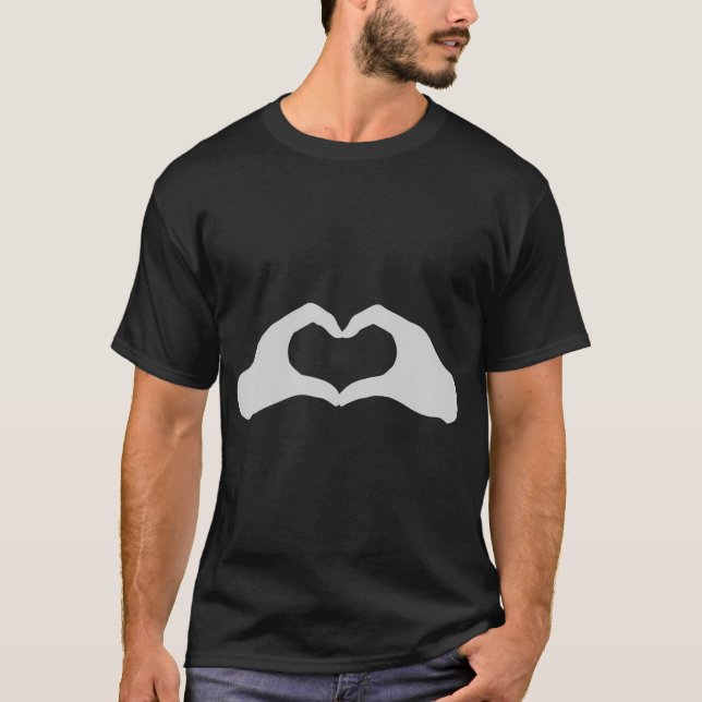 T-shirt Sympathie de coeur Mains Signes Enfants Valentines (Devant)