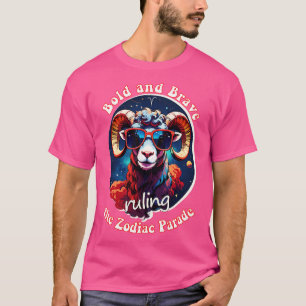 T-shirt Sympathique Aries Zodiac Signal gras et courageux 