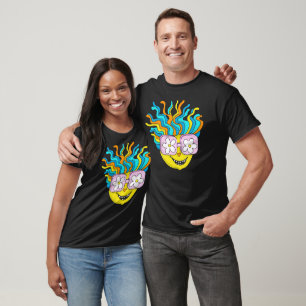 T-shirt Sympathique caractère souriant avec lunettes roses
